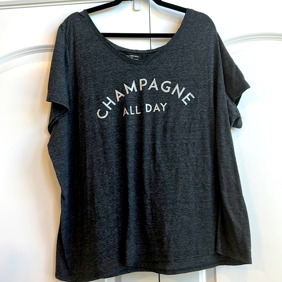 Lane Bryant Tops - Lane Bryant Gray Graphic Tee "Champagne All Day"